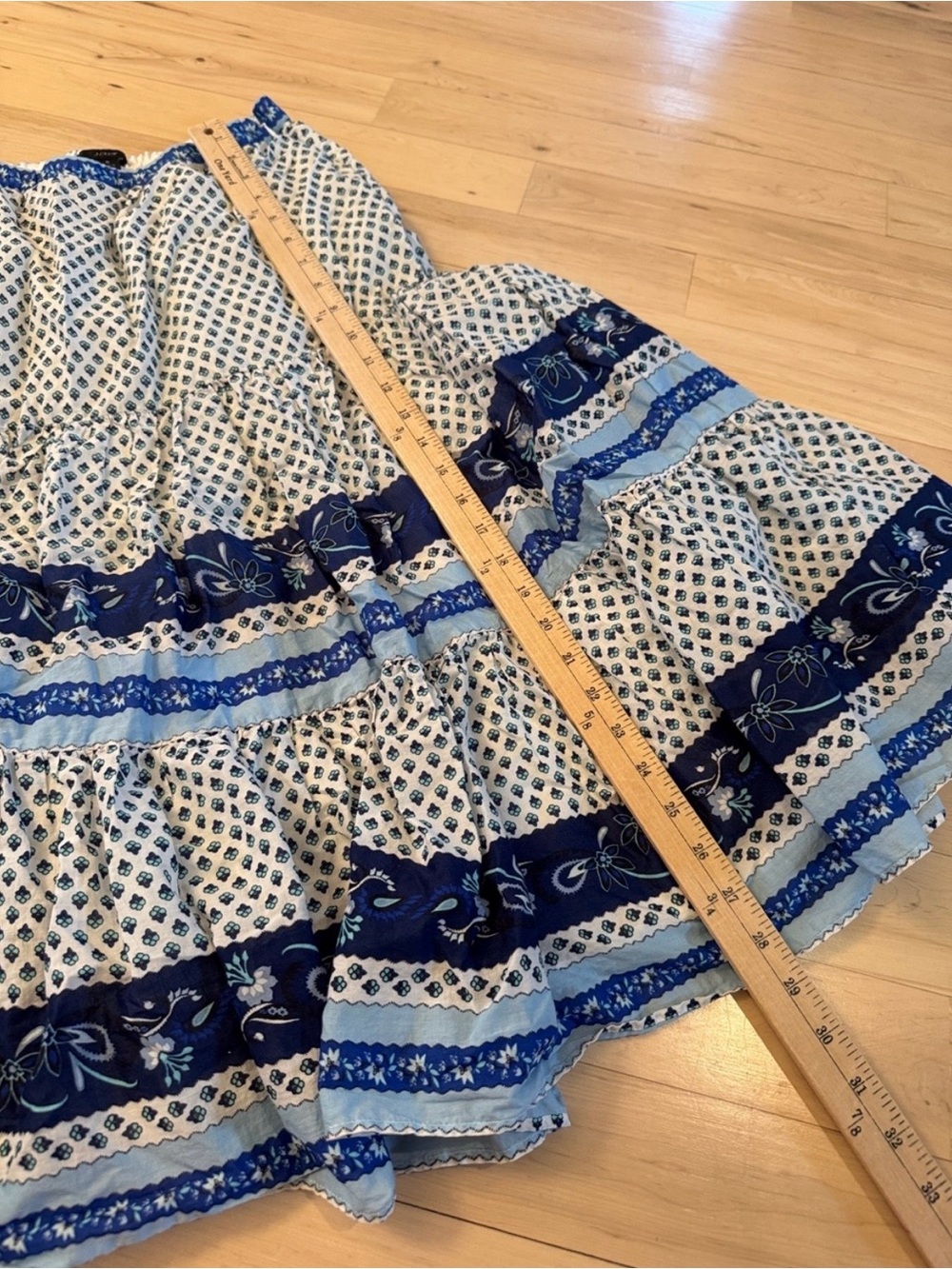 J. Crew Blue and White Printed Cotton Maxi Skirt - Picture 6 of 8